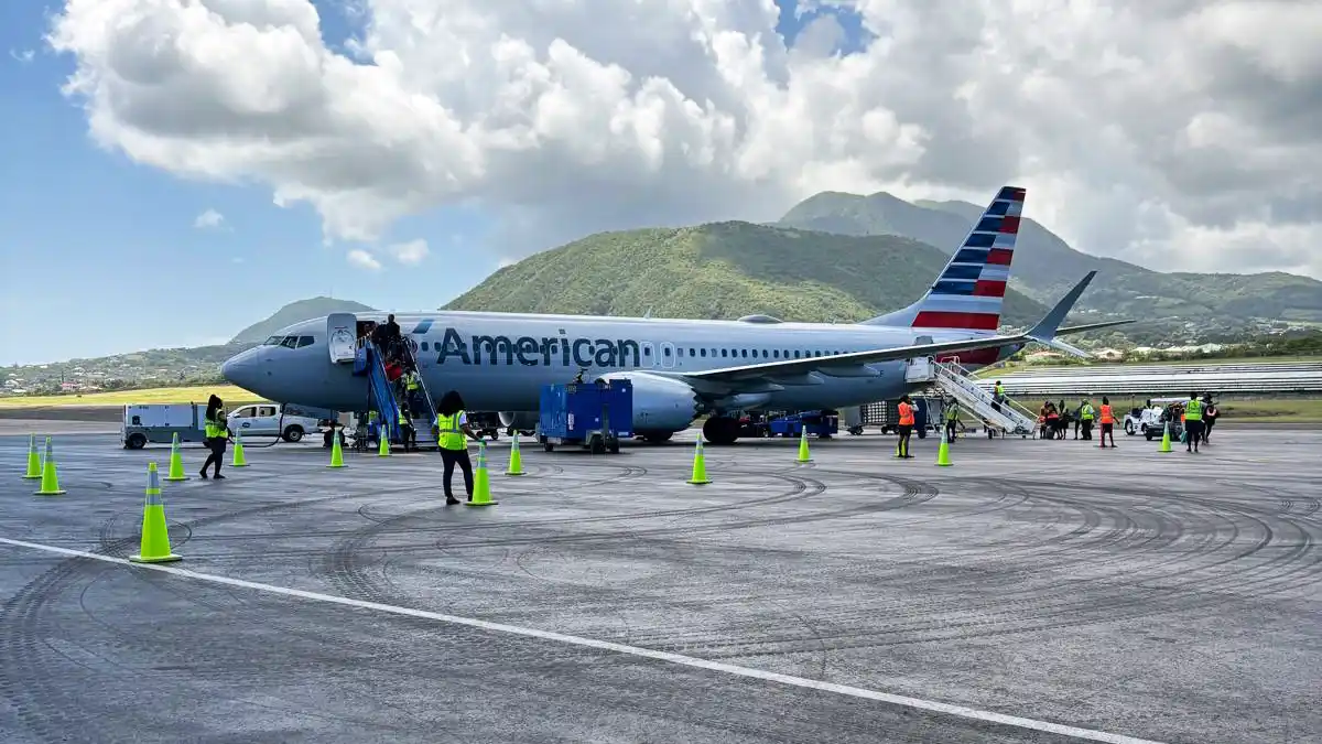 American Airlines at St Kitts Airport