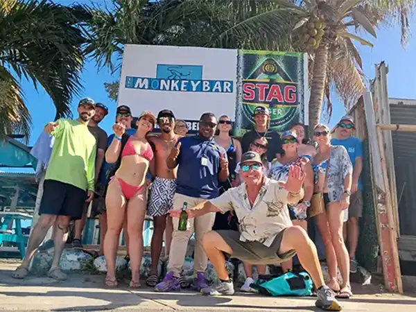 Guests at the Monkey Bar Frigate Bay Beach